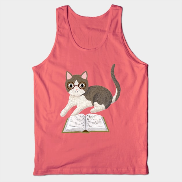 Reading Cat Tank Top by annyamarttinen